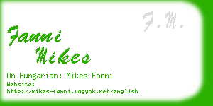 fanni mikes business card